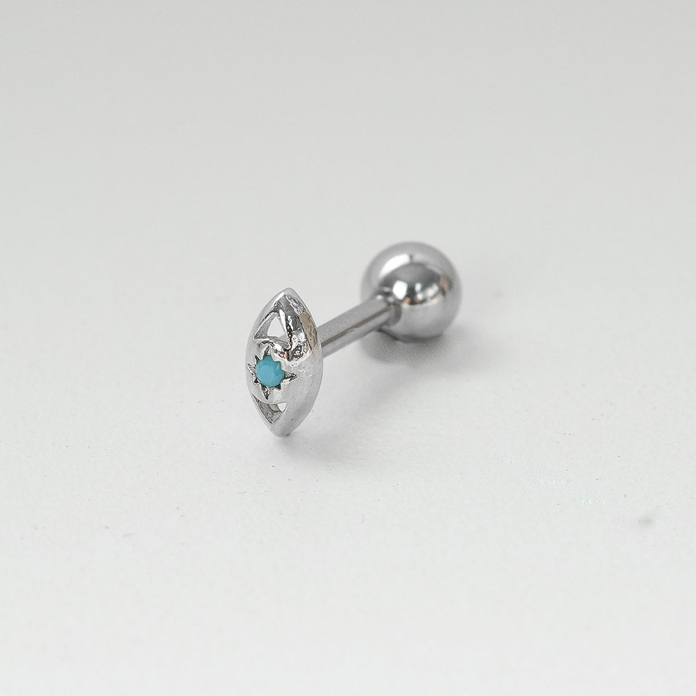 [Surgical] Turquoise Icon Star Crescent Almond (3 Type) 16G/14G Body Piercing Star 