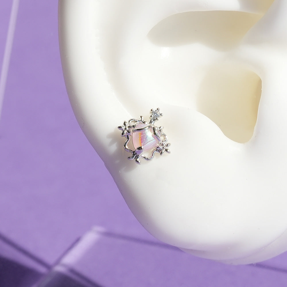 [Surgical] Aurora Pink Heart &amp; Butterfly Piercing (2 Types) 16G Butterfly 