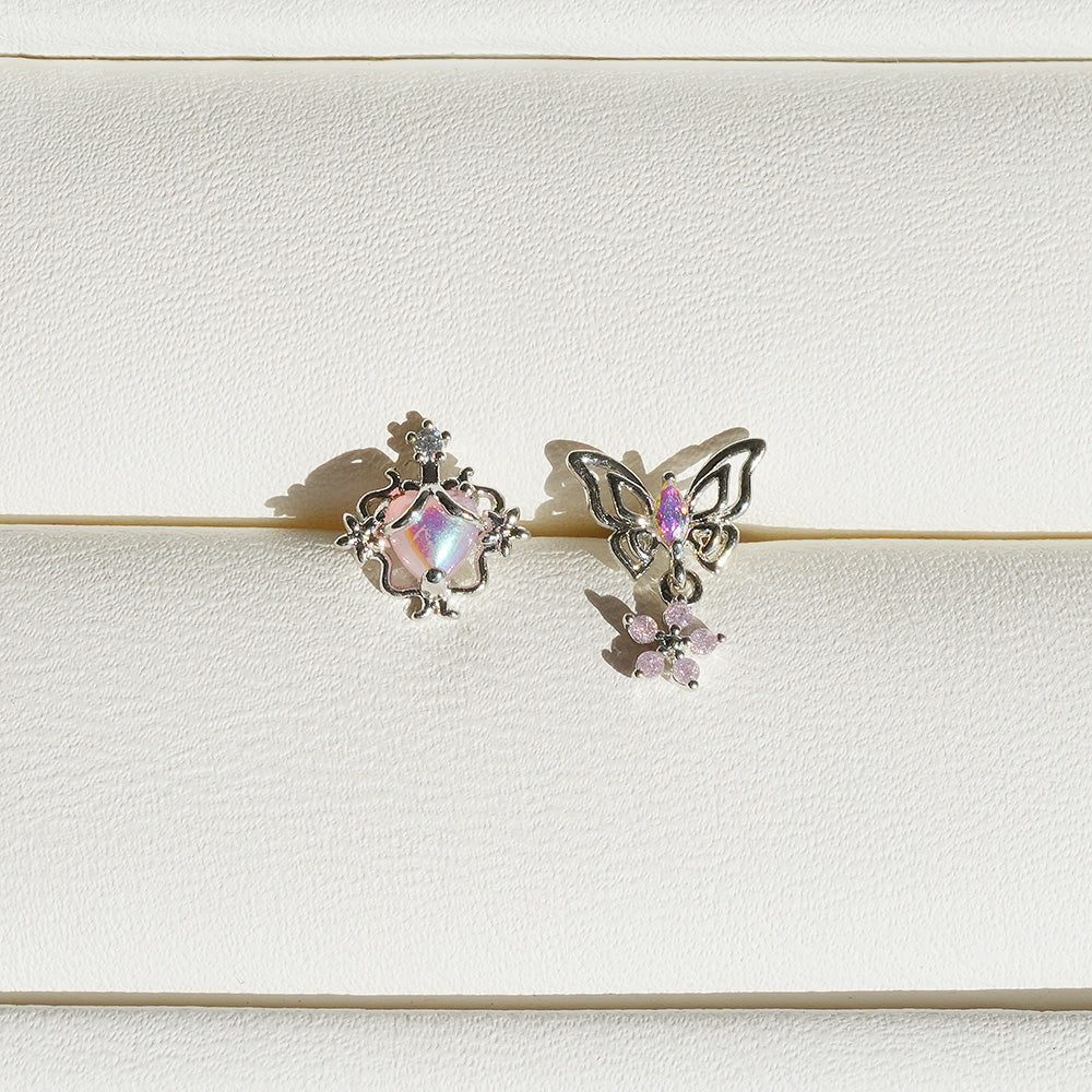 [Surgical] Aurora Pink Heart &amp; Butterfly Piercing (2 Types) 16G Butterfly 