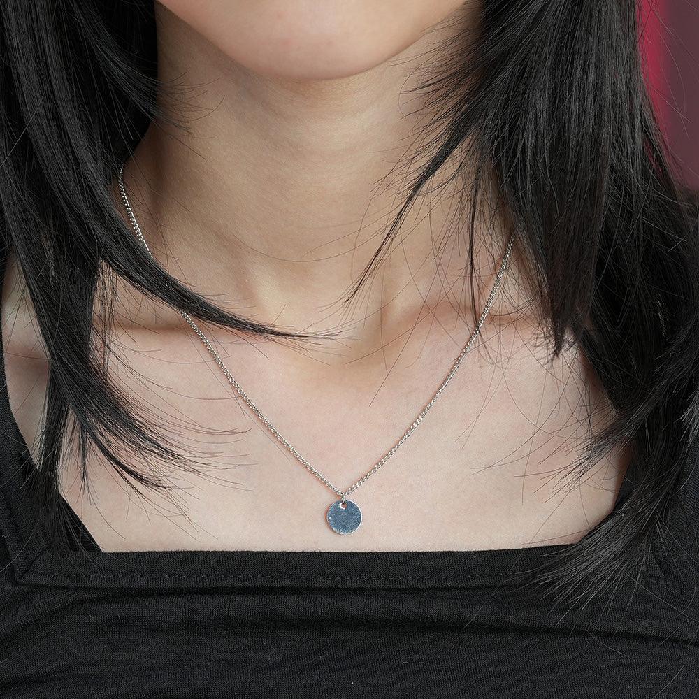 Simple pendant necklace (3 types, 2 colors) Circle, Heart, Double Heart