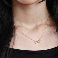 Simple pendant necklace (3 types, 2 colors) Circle, Heart, Double Heart