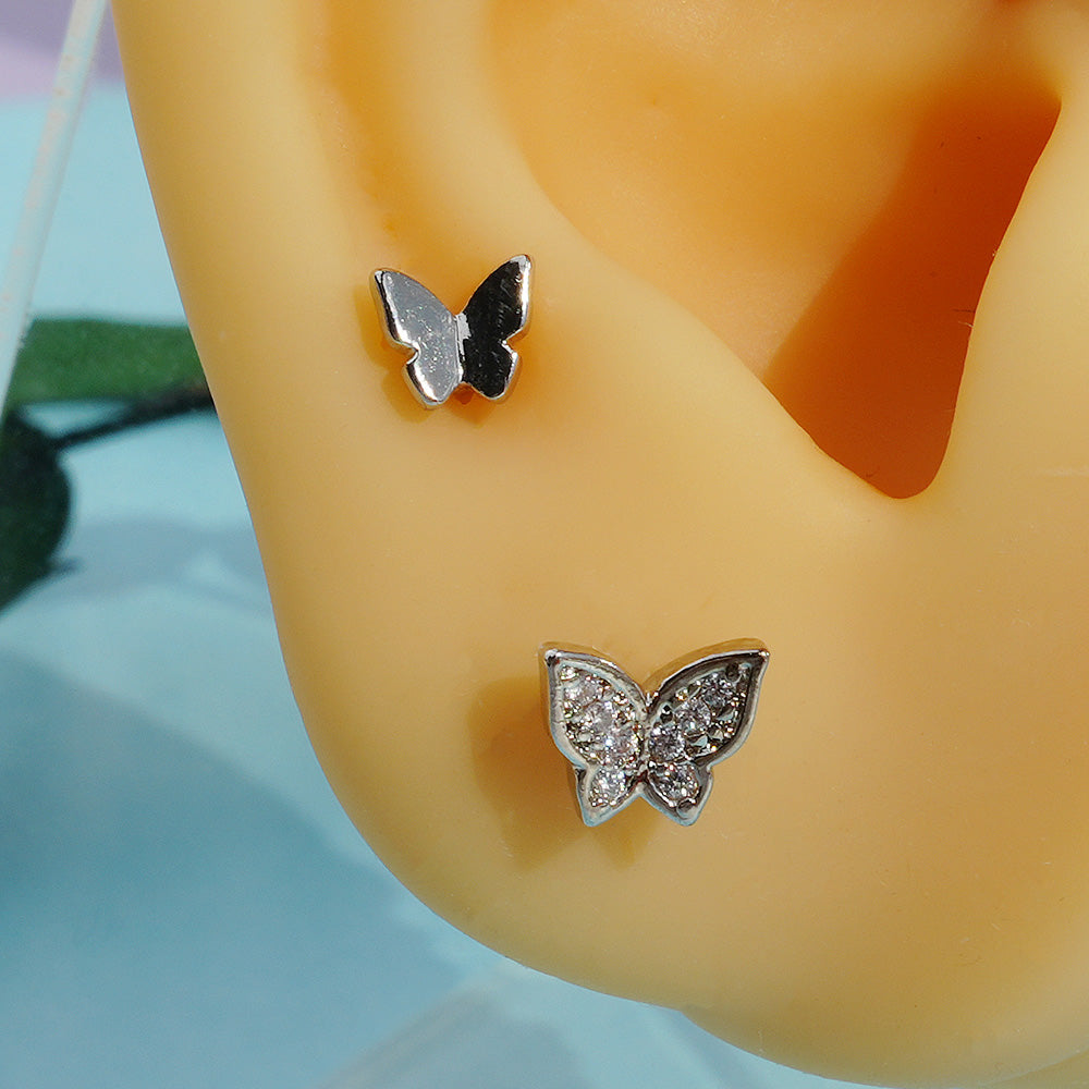 [Surgical] Simple Cubic Butterfly (4 Types) 16G/14G Body Piercing Collection Back Piercing Cartilage Piercing 