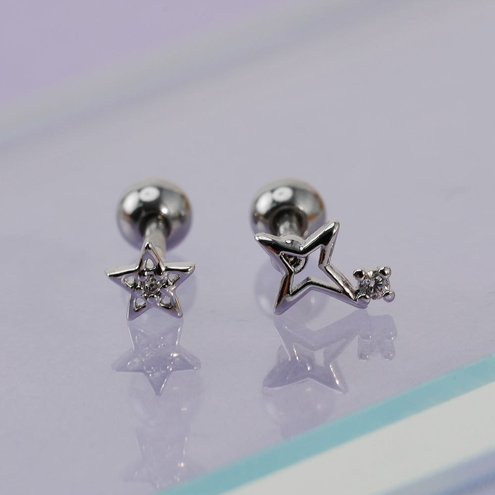 [Surgical] ต่างหู Cubic Point Star Spark (2 แบบ) 16G