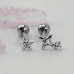 [Surgical] ต่างหู Cubic Point Star Spark (2 แบบ) 16G