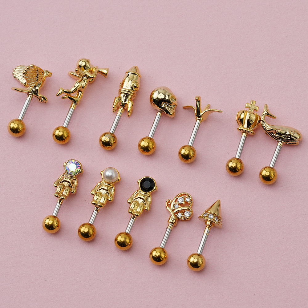 7th edition [16G/14G] Cute antenna helix body piercing cartilage piercing single ear 16G 14G collection 