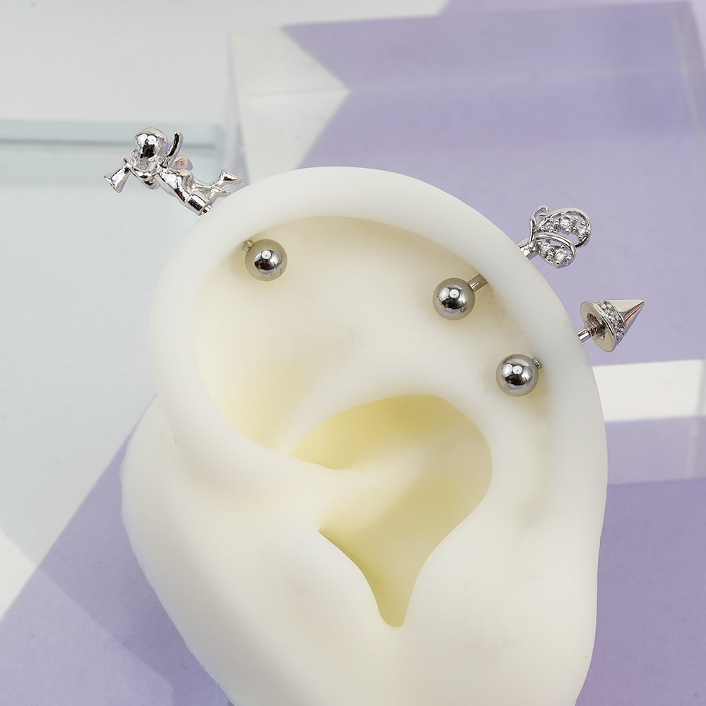 7th edition [16G/14G] Cute antenna helix body piercing cartilage piercing single ear 16G 14G collection 