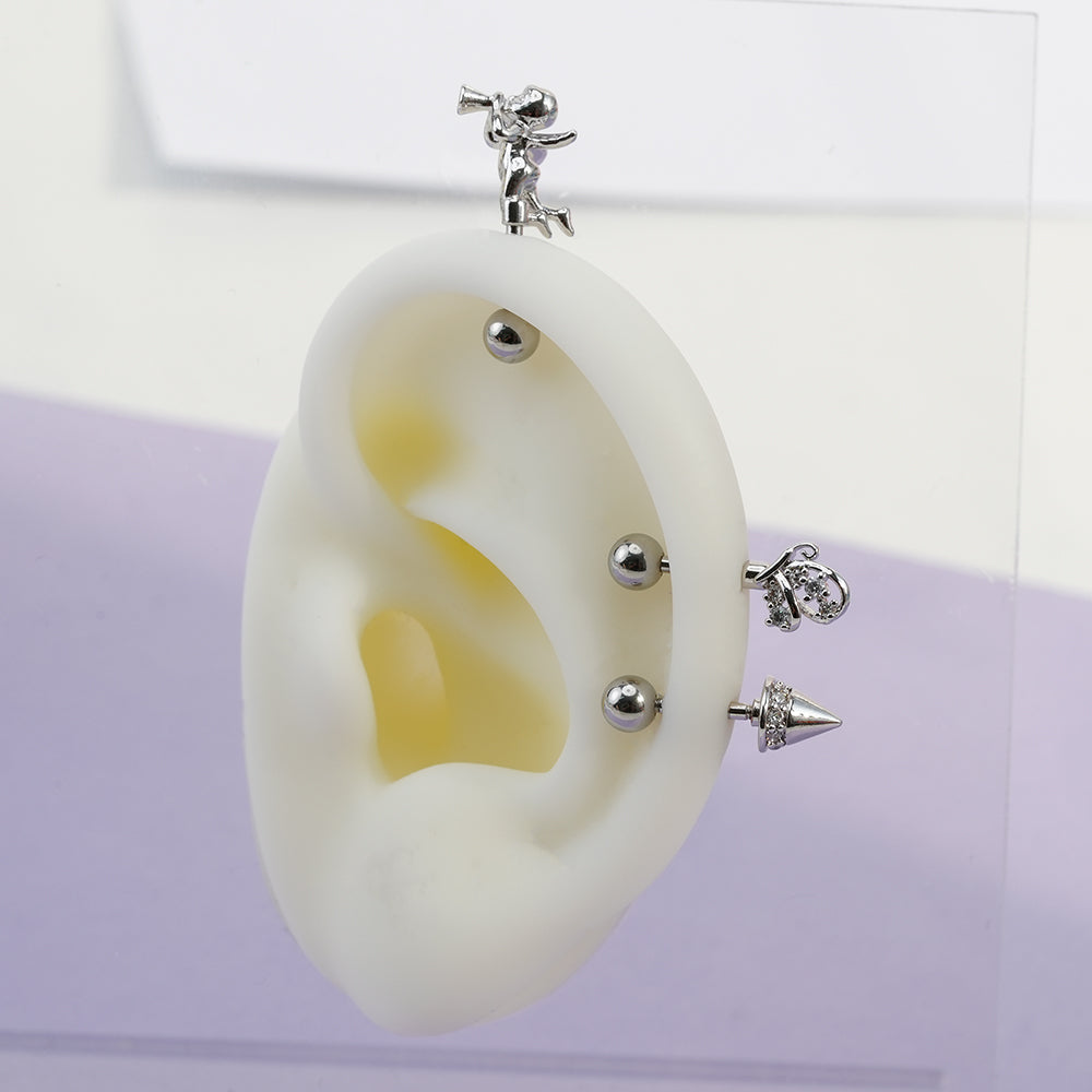 7th edition [16G/14G] Cute antenna helix body piercing cartilage piercing single ear 16G 14G collection 