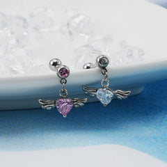 [Surgical] Heart Wing Feather (2 Colors) 16G Body Piercing Back Piercing Cartilage Piercing 