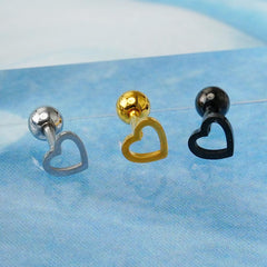 [All Surgical] Flat Heart Line (3 Colors) 16G Body Piercing Back Piercing Cartilage Piercing 