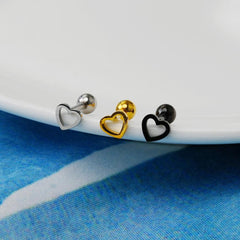 [All Surgical] Flat Heart Line (3 Colors) 16G Body Piercing Back Piercing Cartilage Piercing 