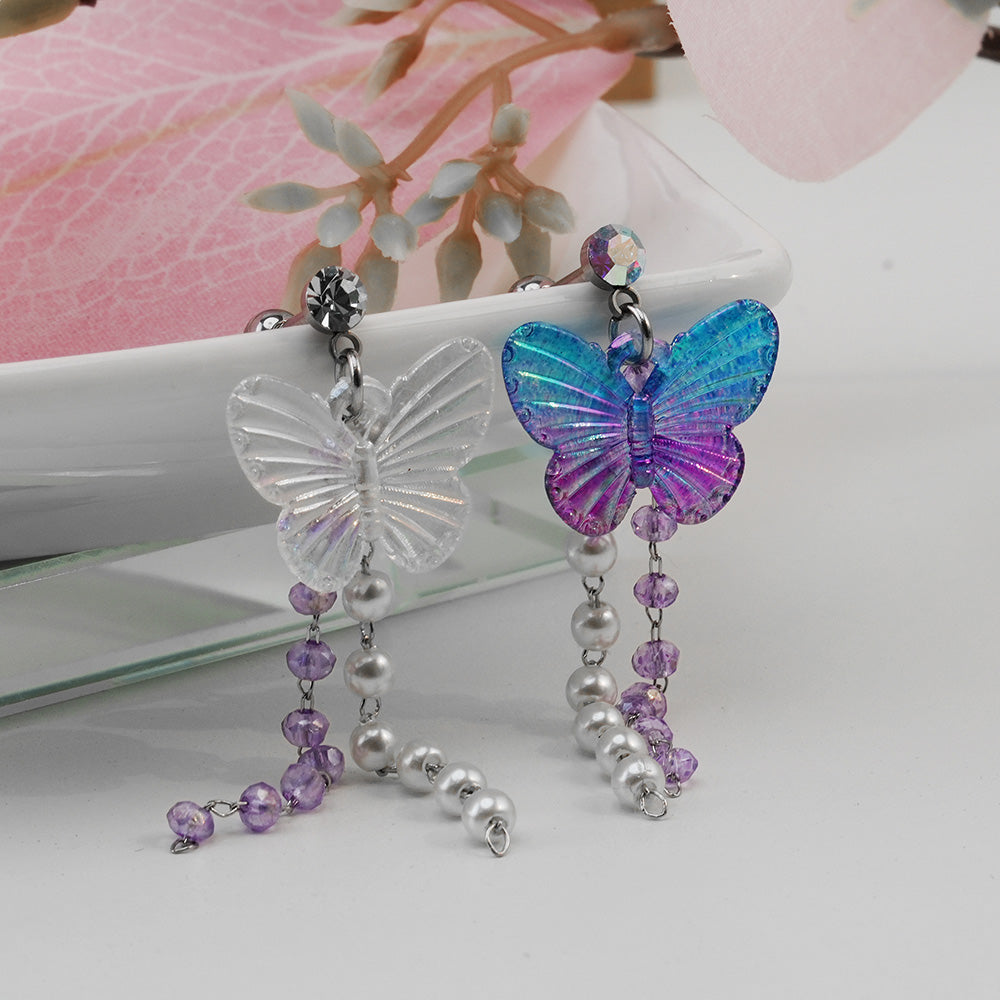 [ผ่าตัด] Aurora Butterfly Pearl Drop (2 สี) 16G เจาะร่างกาย เจาะหลัง เจาะกระดูกอ่อน 