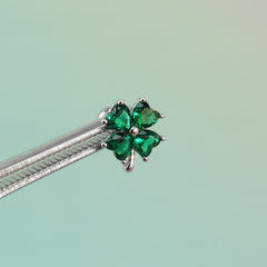 [Surgical] Big Heart Clover (2 Colors) 16G Body Piercing Back Piercing Cartilage Piercing 