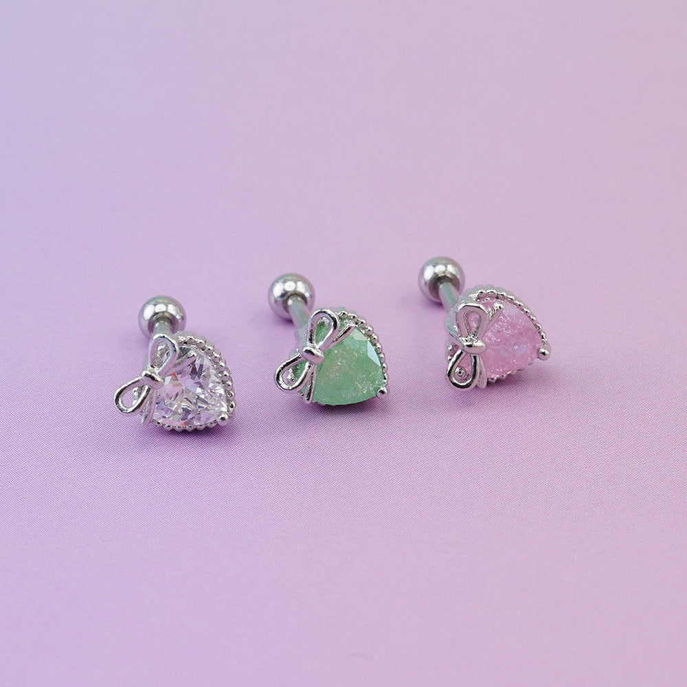 [Surgical] Heart Ribbon Planet Cubic (5Types) 16G/14G Body Piercing Back Piercing Cartilage Piercing 