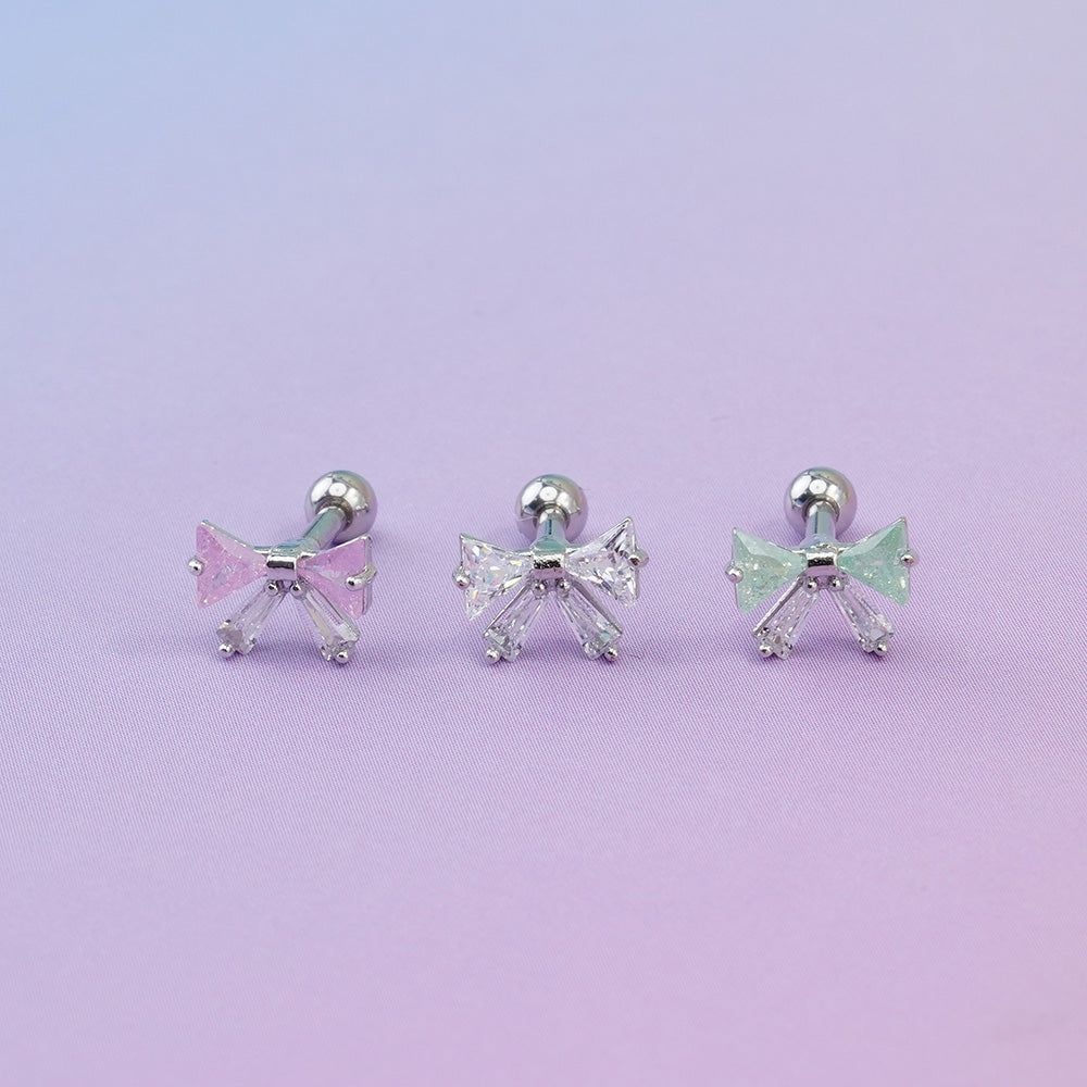 [Surgical] Heart Ribbon Planet Cubic (5Types) 16G/14G Body Piercing Back Piercing Cartilage Piercing 