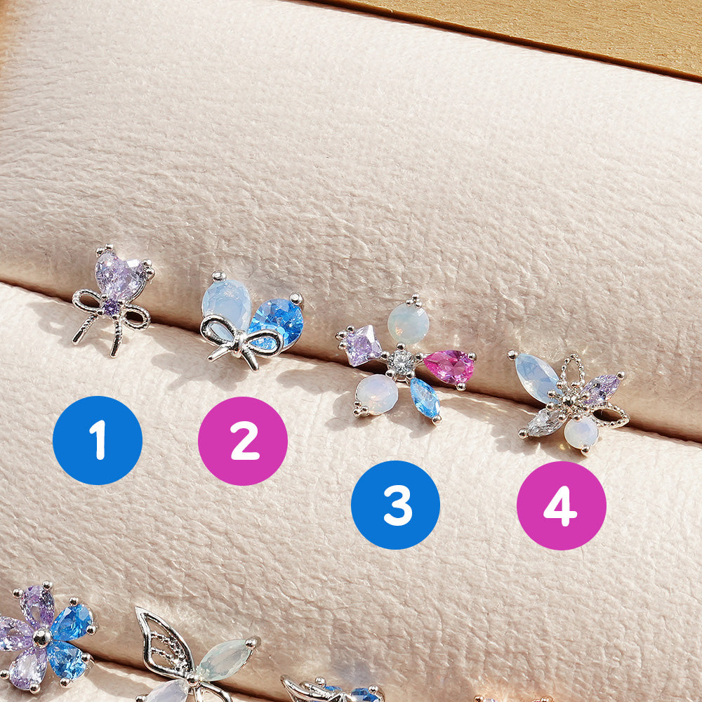 [Surgical] Multiple Colors Blue Purple Pink Flower (12 Types) 16G 14G Body Piercing Back Piercing Cartilage Piercing 