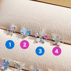 [Surgical] Multiple Colors Blue Purple Pink Flower (12 Types) 16G 14G Body Piercing Back Piercing Cartilage Piercing 