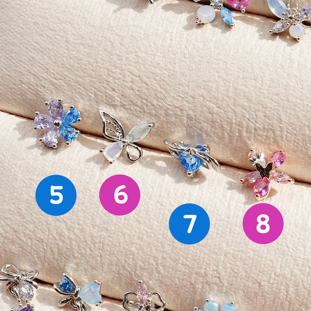 [Surgical] Multiple Colors Blue Purple Pink Flower (12 Types) 16G 14G Body Piercing Back Piercing Cartilage Piercing 