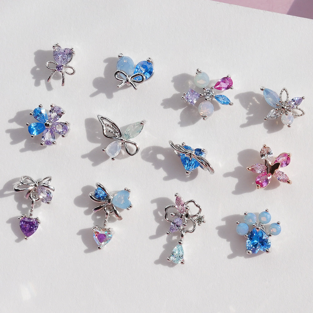 [Surgical] Multiple Colors Blue Purple Pink Flower (12 Types) 16G 14G Body Piercing Back Piercing Cartilage Piercing 