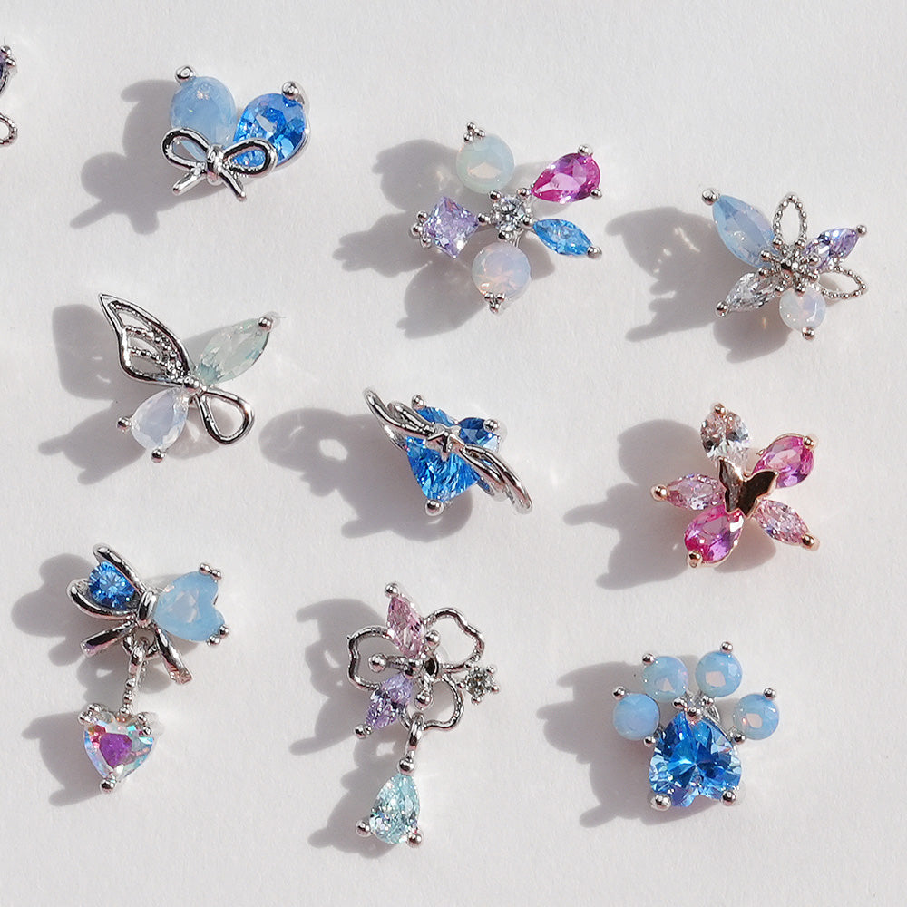 [Surgical] Multiple Colors Blue Purple Pink Flower (12 Types) 16G 14G Body Piercing Back Piercing Cartilage Piercing 