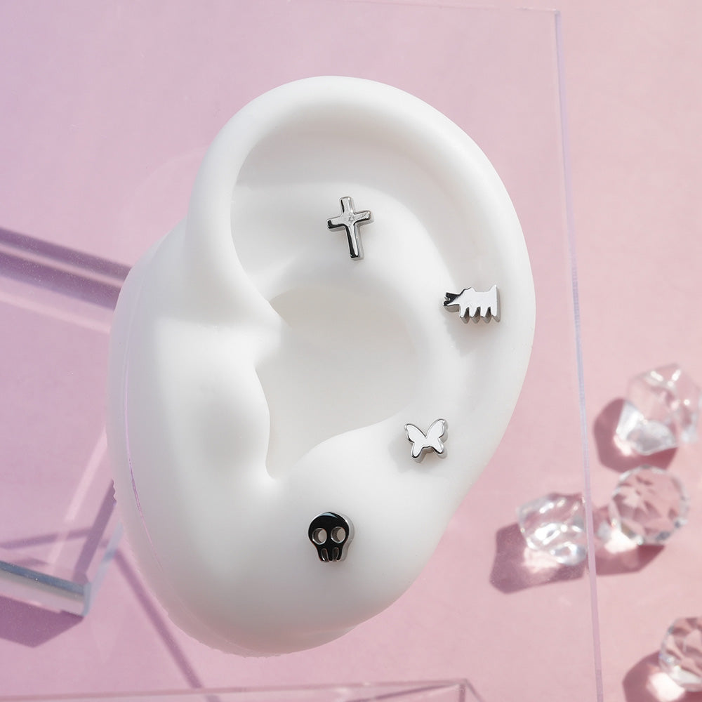 [All Surgical] Simple Icon (12 Types) 16G Body Piercing Back Piercing Cartilage Piercing 