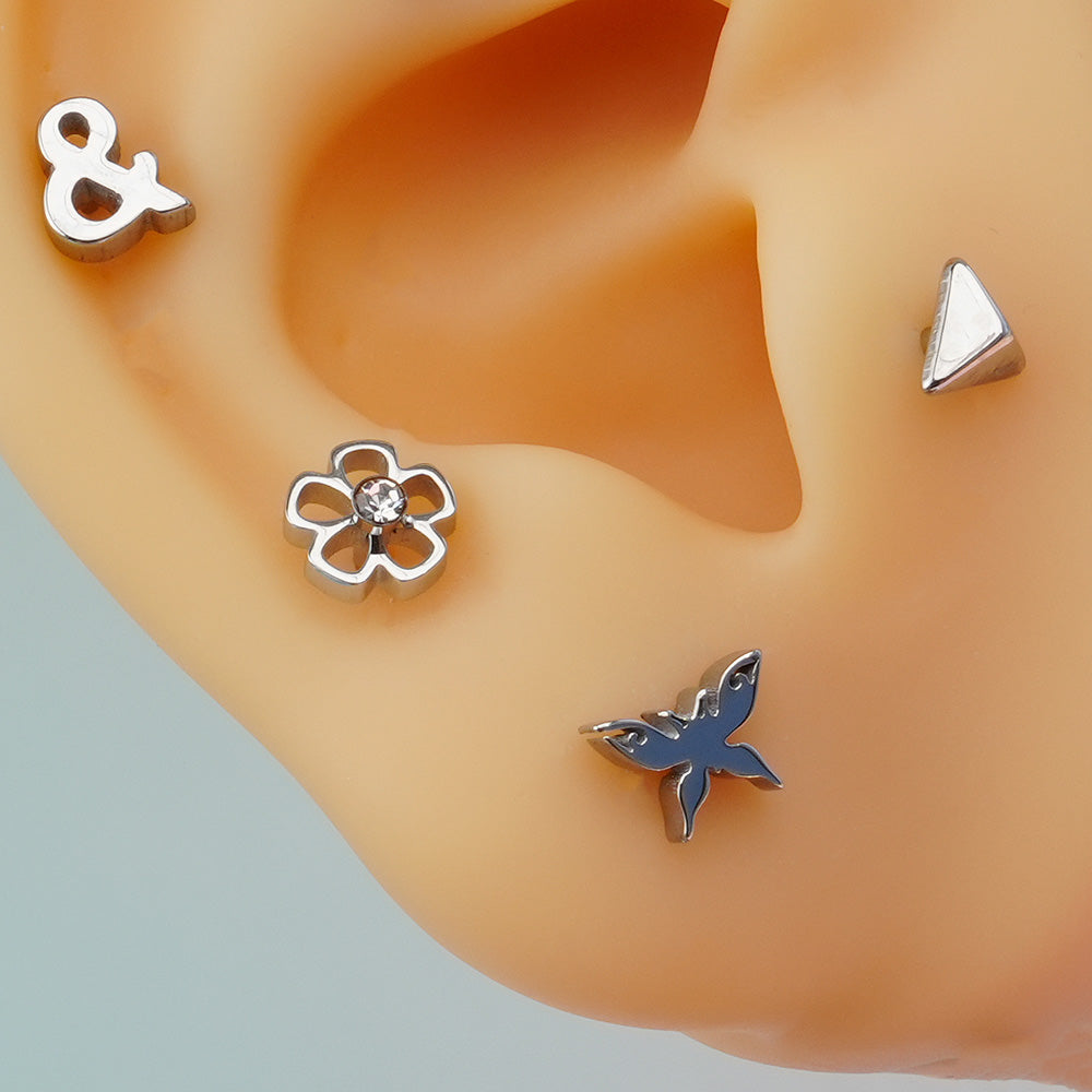 [All Surgical] Simple Icon (12 Types) 16G Body Piercing Back Piercing Cartilage Piercing 