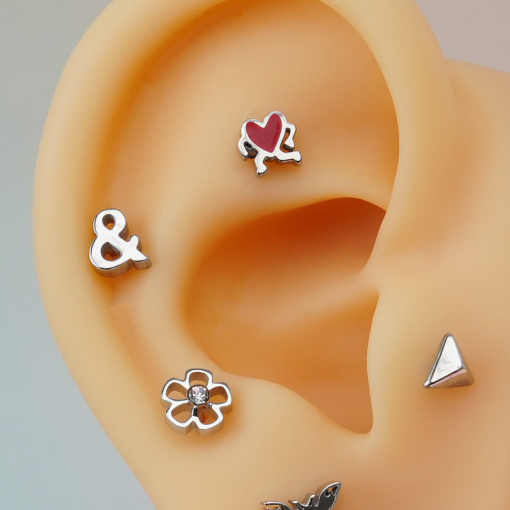 [All Surgical] Simple Icon (12 Types) 16G Body Piercing Back Piercing Cartilage Piercing 