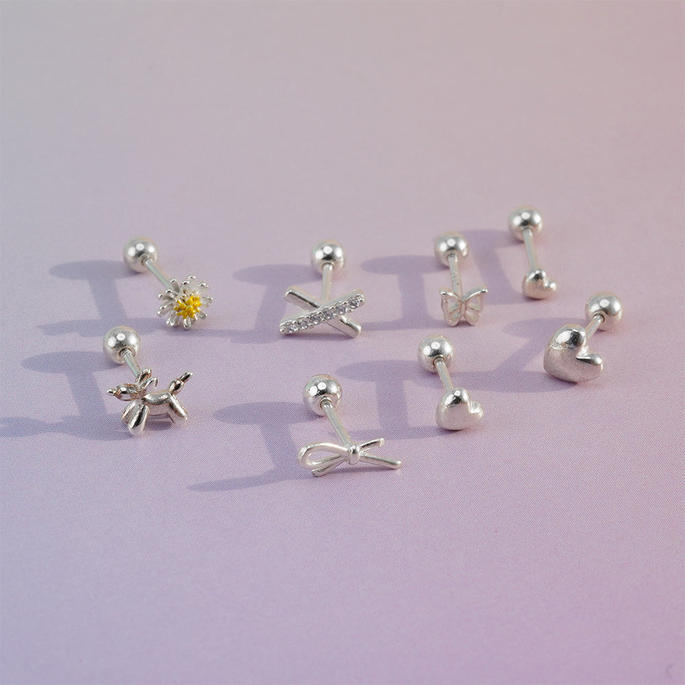 Ver.5 [925 Silver] Silver body piercing, cartilage piercing, single ear, collection, 20G, single ear 