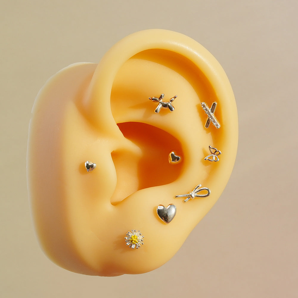 Ver.5 [925 Silver] Silver body piercing, cartilage piercing, single ear, collection, 20G, single ear 