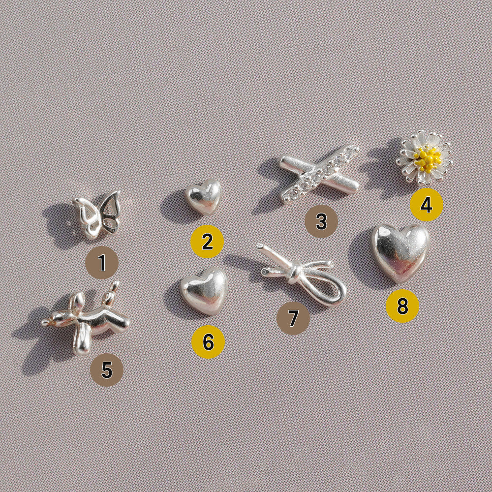 Ver.5 [925 Silver] Silver body piercing, cartilage piercing, single ear, collection, 20G, single ear 