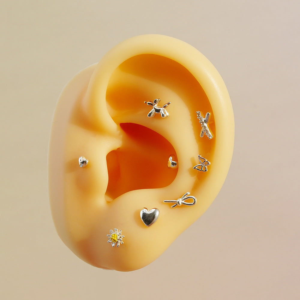 Ver.5 [925 Silver] Silver body piercing, cartilage piercing, single ear, collection, 20G, single ear 