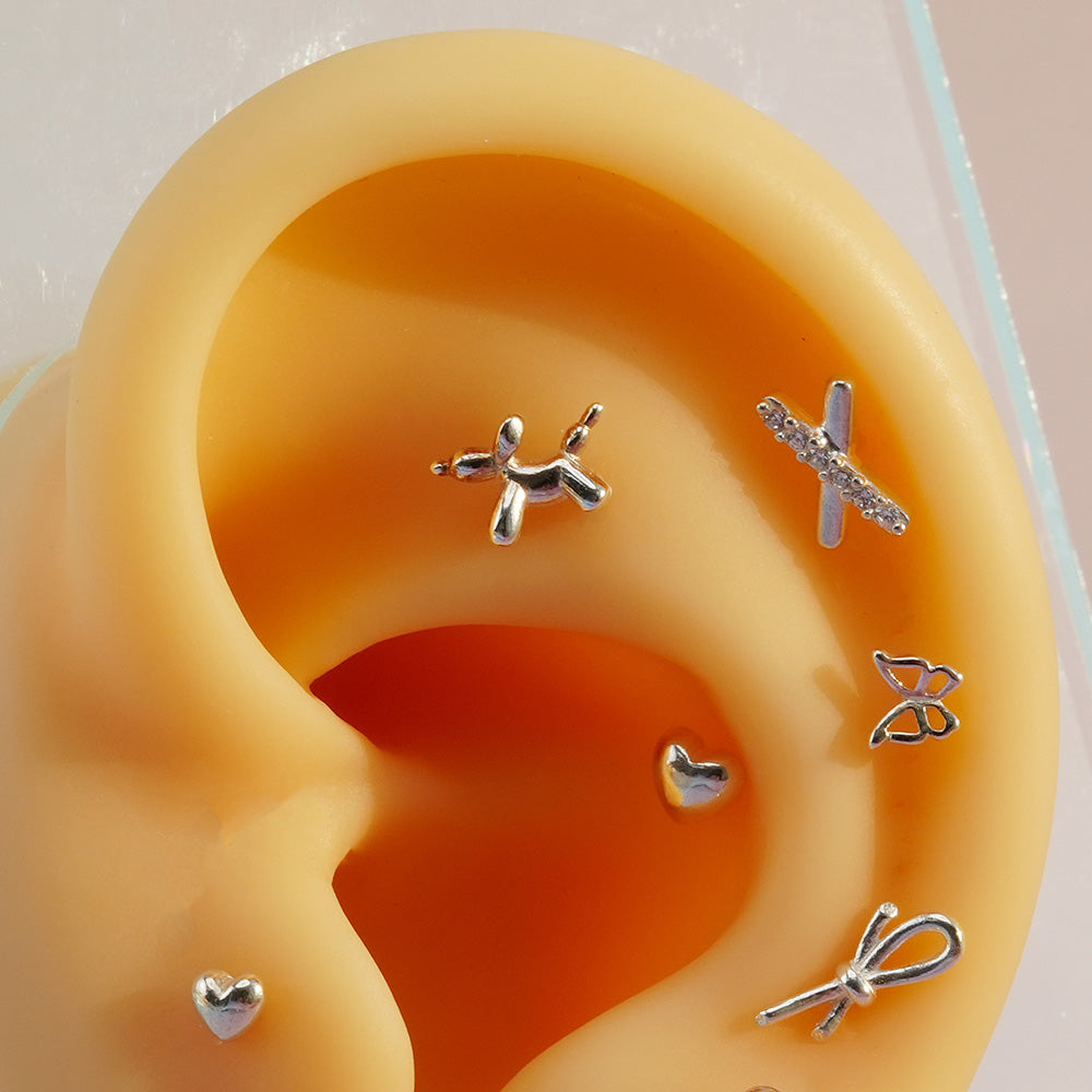 Ver.5 [925 Silver] Silver body piercing, cartilage piercing, single ear, collection, 20G, single ear 