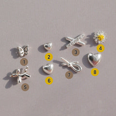 Ver.5 [925 Silver] Silver body piercing, cartilage piercing, single ear, collection, 20G, single ear 