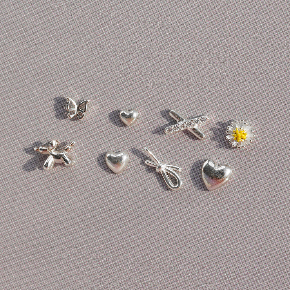 Ver.5 [925 Silver] Silver body piercing, cartilage piercing, single ear, collection, 20G, single ear 