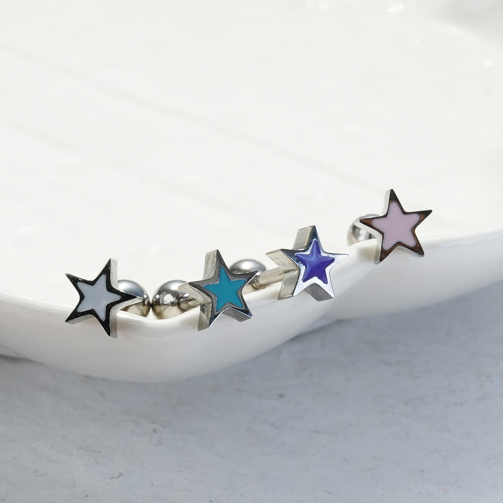 [All Surgical] Color Star (4 Colors) 16G Body Piercing เจาะหลัง เจาะกระดูกอ่อน 