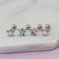 [All Surgical] Color Star (4 Colors) 16G Body Piercing เจาะหลัง เจาะกระดูกอ่อน 