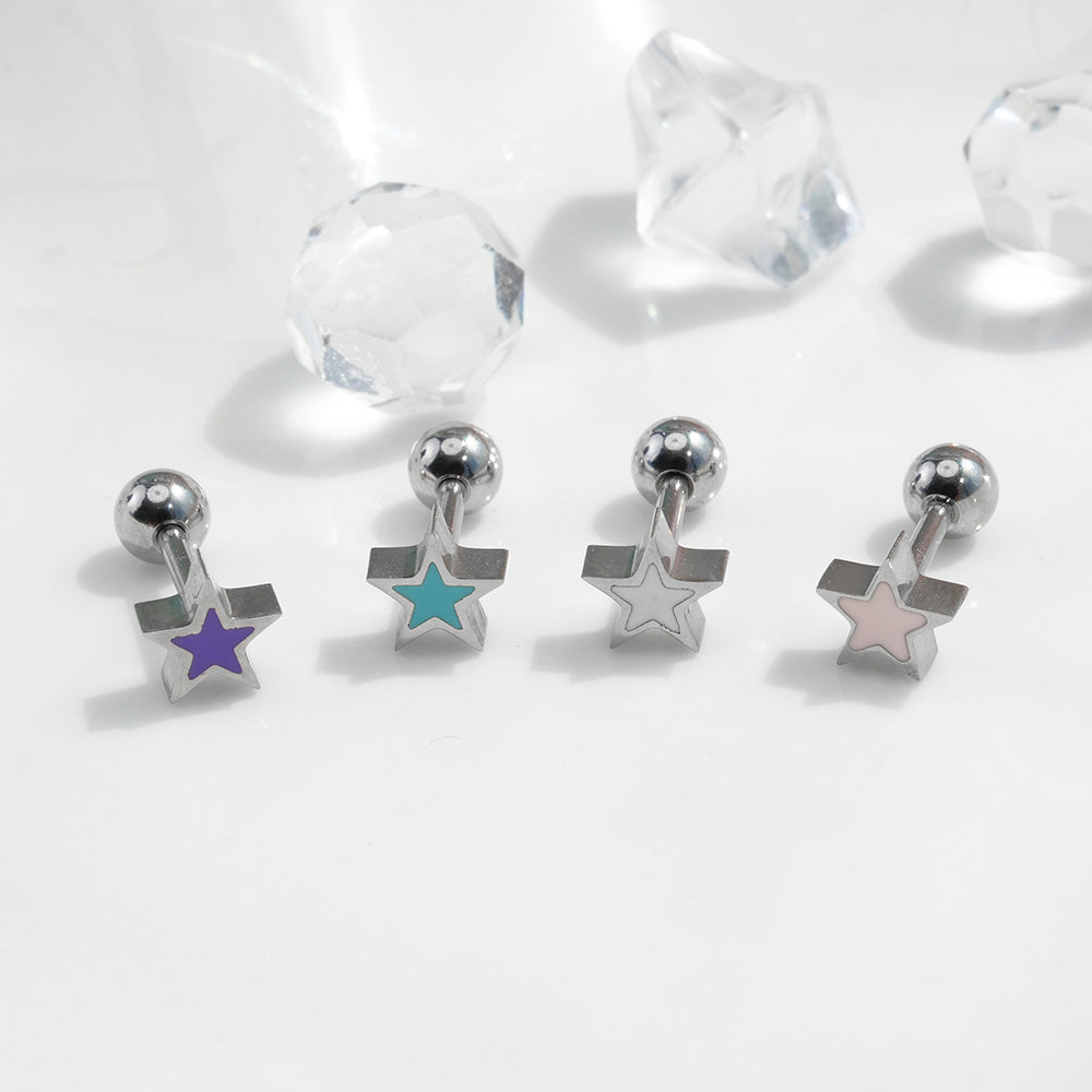 [All Surgical] Color Star (4 Colors) 16G Body Piercing เจาะหลัง เจาะกระดูกอ่อน 