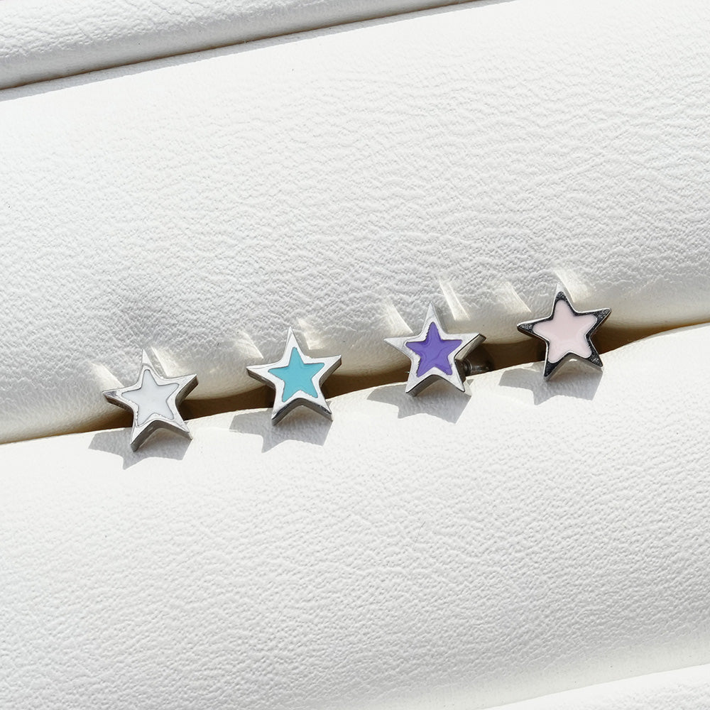 [All Surgical] Color Star (4 Colors) 16G Body Piercing เจาะหลัง เจาะกระดูกอ่อน 