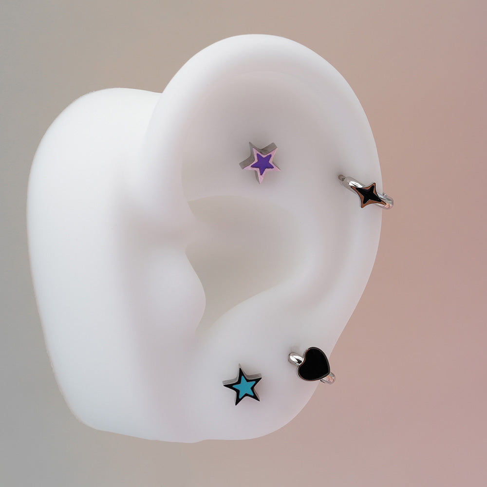 [All Surgical] Color Star (4 Colors) 16G Body Piercing เจาะหลัง เจาะกระดูกอ่อน 