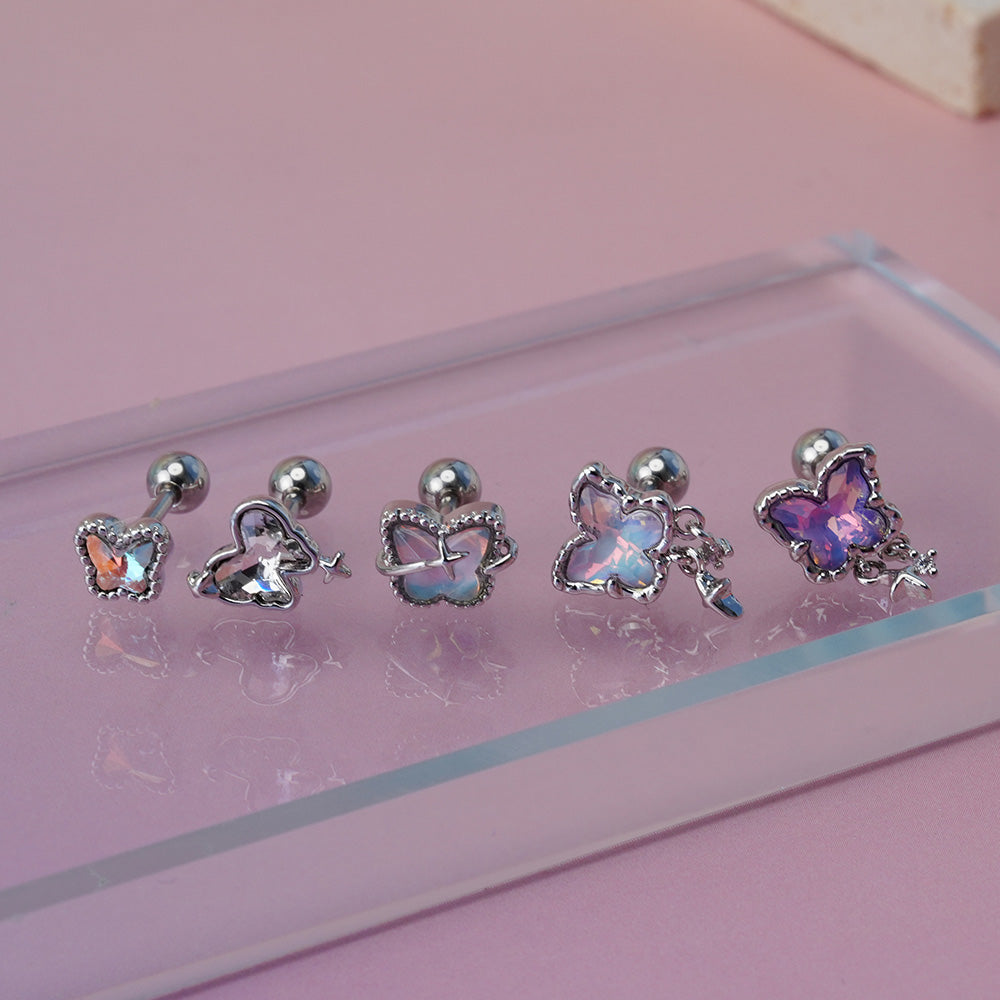 [Surgical] Aurora Butterfly (5 Types) 16G/14G Body Piercing Back Piercing Cartilage Piercing 