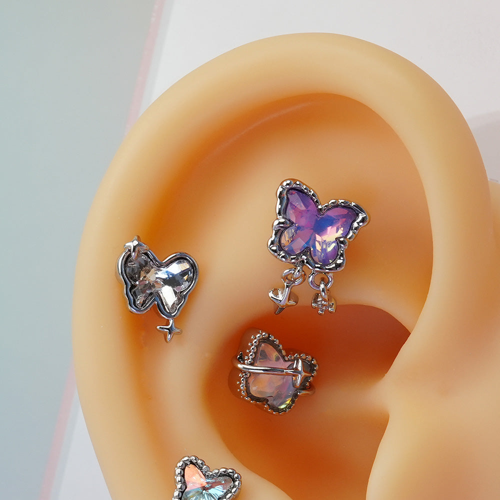 [Surgical] Aurora Butterfly (5 Types) 16G/14G Body Piercing Back Piercing Cartilage Piercing 