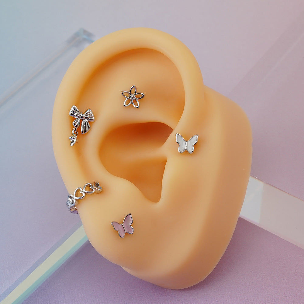 [Surgical] Color Butterfly (5 Colors) 16G/14G Body Piercing Back Piercing Cartilage Piercing 