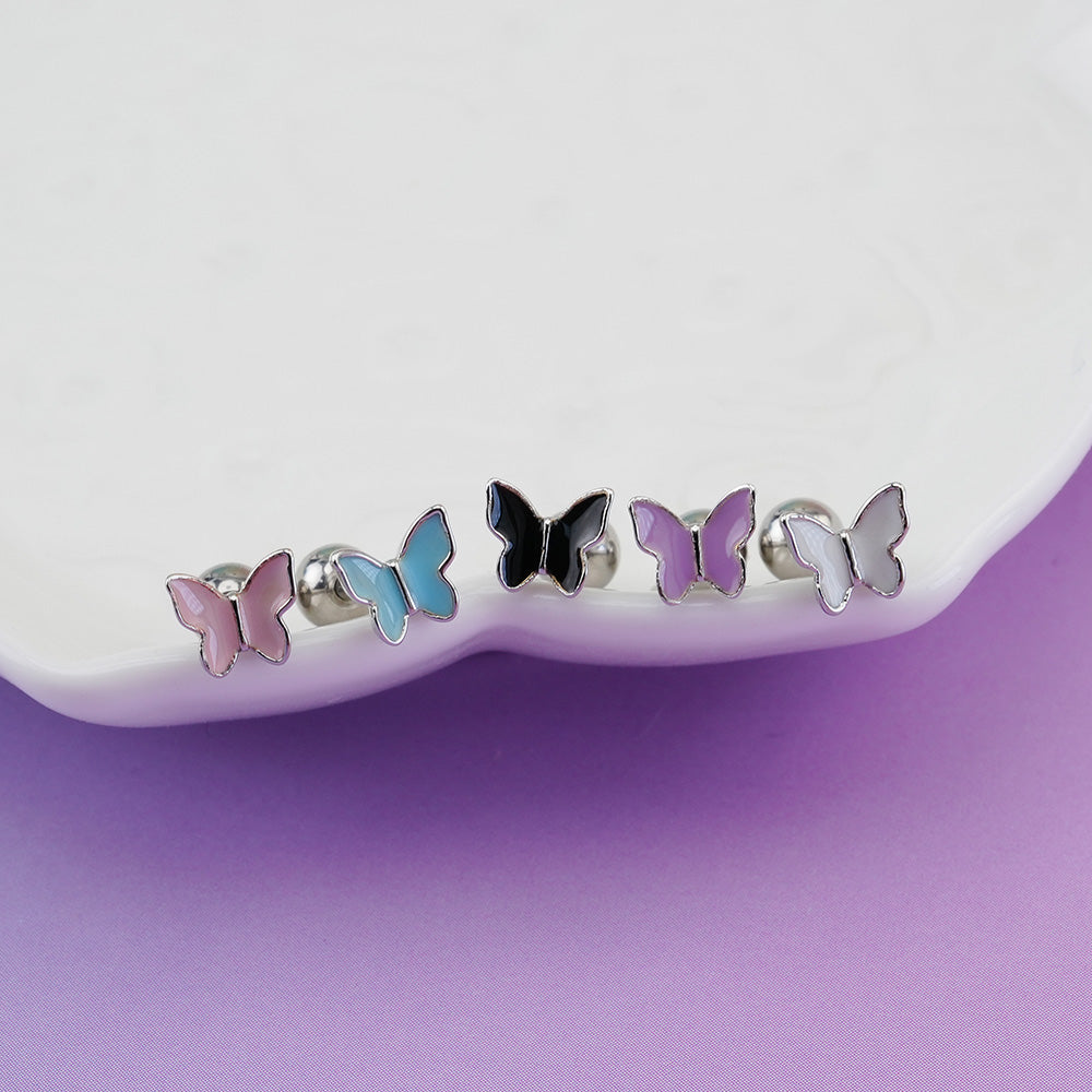 [Surgical] Color Butterfly (5 Colors) 16G/14G Body Piercing Back Piercing Cartilage Piercing 