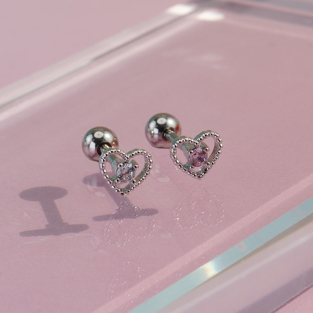 [Surgical] Heart Cubic Point (5Type) 16G/14G Body Piercing Collection Back Piercing Cartilage Piercing 