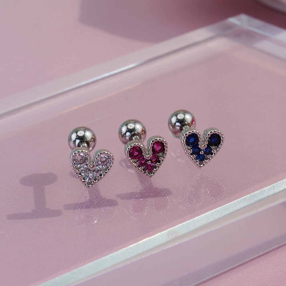 [Surgical] Heart Cubic Point (5Type) 16G/14G Body Piercing Collection Back Piercing Cartilage Piercing 