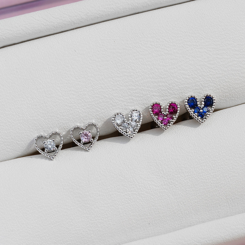 [Surgical] Heart Cubic Point (5Type) 16G/14G Body Piercing Collection Back Piercing Cartilage Piercing 