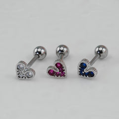 [Surgical] Heart Cubic Point (5Type) 16G/14G Body Piercing Collection Back Piercing Cartilage Piercing 