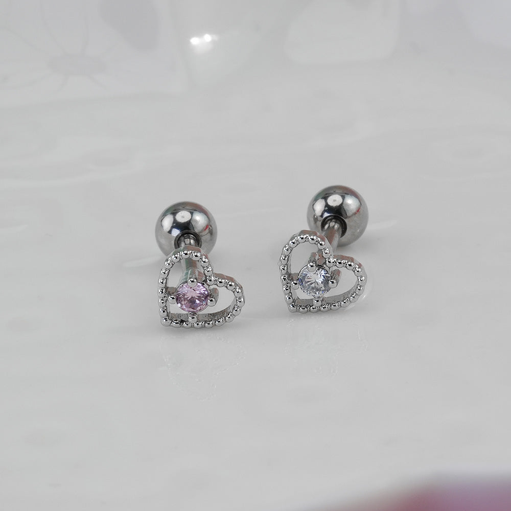 [Surgical] Heart Cubic Point (5Type) 16G/14G Body Piercing Collection Back Piercing Cartilage Piercing 