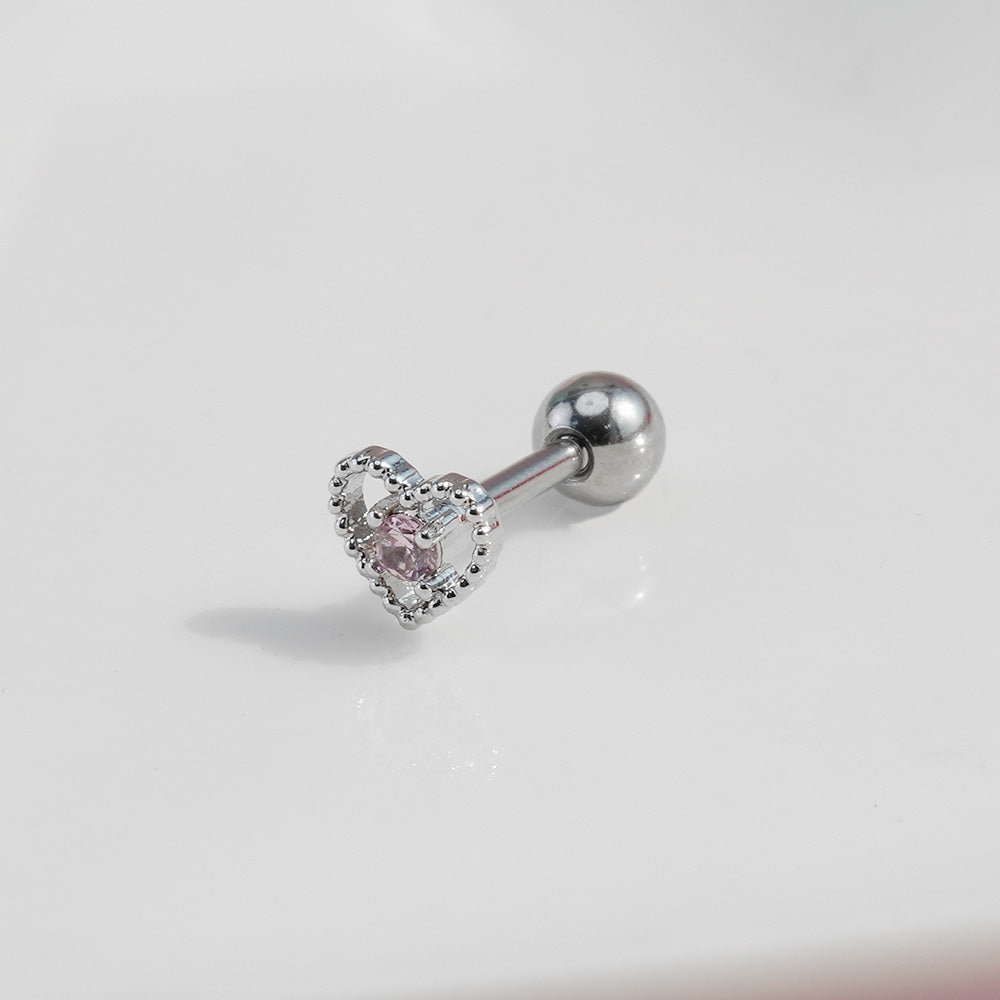 [Surgical] Heart Cubic Point (5Type) 16G/14G Body Piercing Collection Back Piercing Cartilage Piercing 