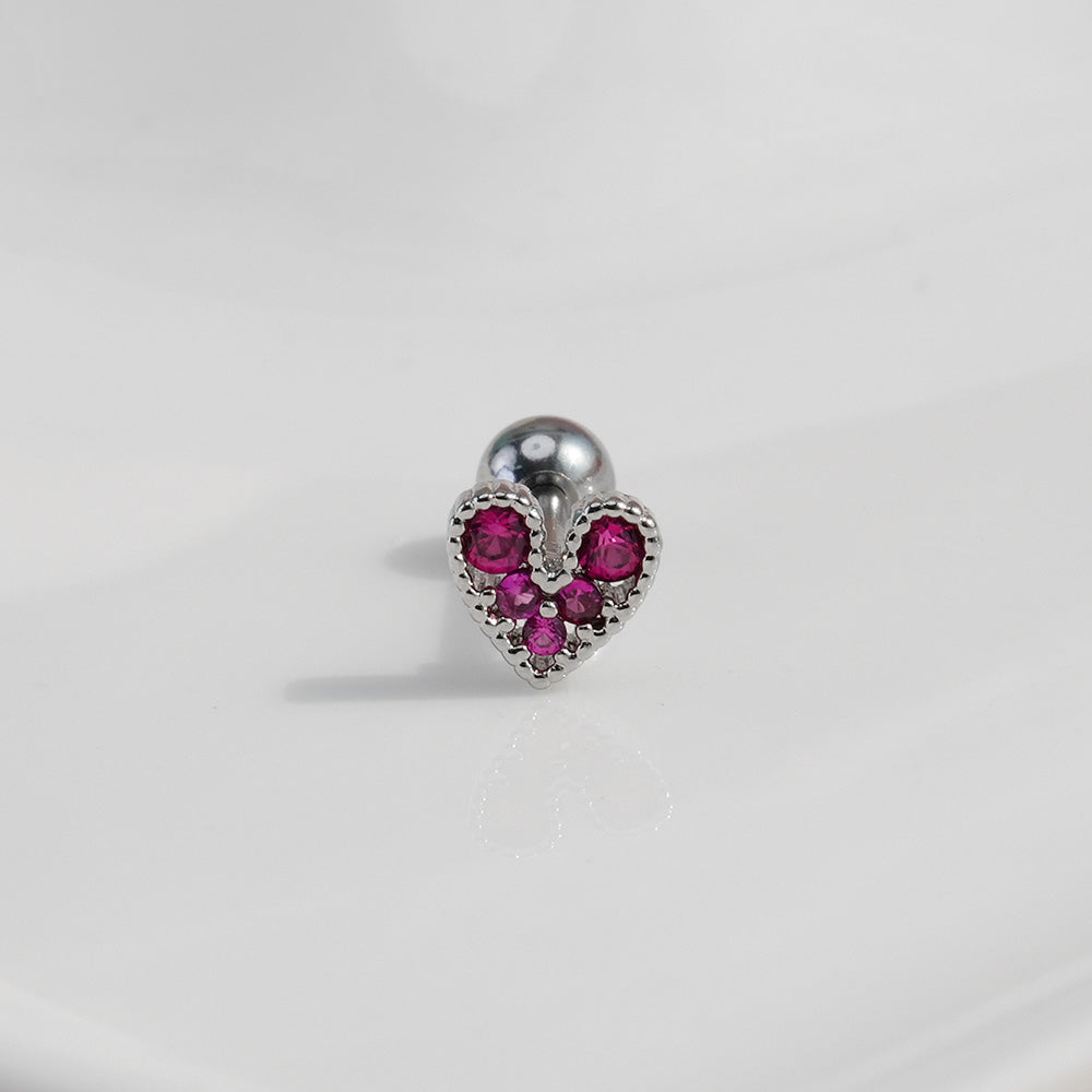 [Surgical] Heart Cubic Point (5Type) 16G/14G Body Piercing Collection Back Piercing Cartilage Piercing 