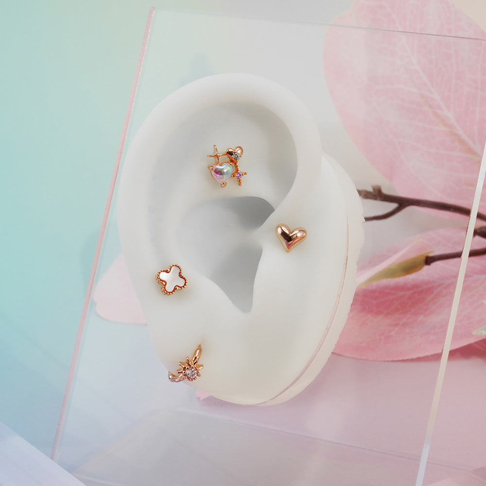 [Surgical] Volume Heart (3 Colors) 16G/14G Body Piercing Back Piercing Cartilage Piercing 